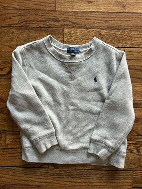 Polo by Ralph Lauren Kids Light Gray Crewneck Sweatshirt with Navy Pony